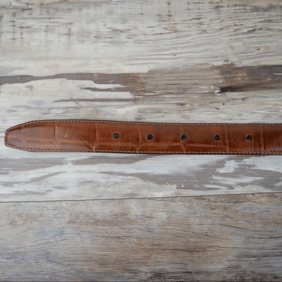 PERRY Ellis 34,brown embossed belt w/silver buckle main image 7